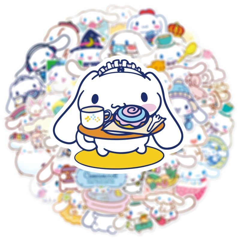YONGAI 50Pcs Cute Cinnamoroll Sticker for Kids, Kawaii Sanrio Cartoon Waterproof Vinyl Decal for Teen Girl Water Bottle Skateboard Notebook Phone Guitar Bike - Image 4